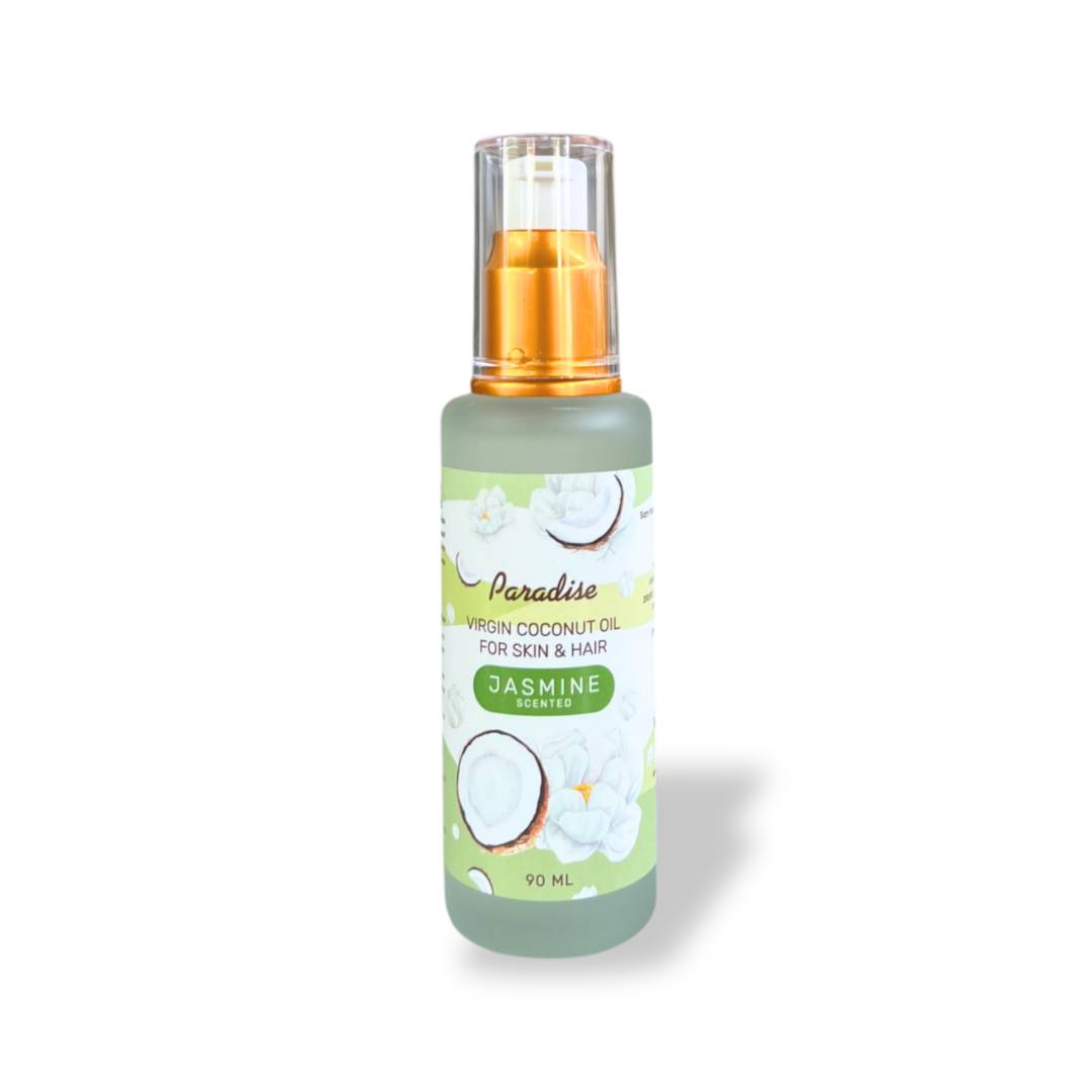 น้ำมันมะพร้าว กลิ่นมะลิ 90 มล. หัวปั๊ม Coconut Oil 90ml Jasmine