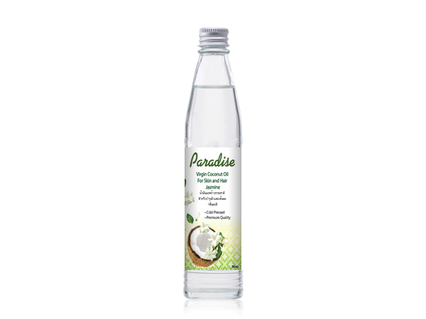 น้ำมันมะพร้าว กลิ่นมะลิ 90 มล. หัวเกลียว Coconut Oil 90ml Jasmine - drip bottle